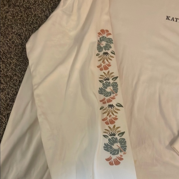 Katin White Long Sleeve Tee with Floral Accents - Picture 2 of 7